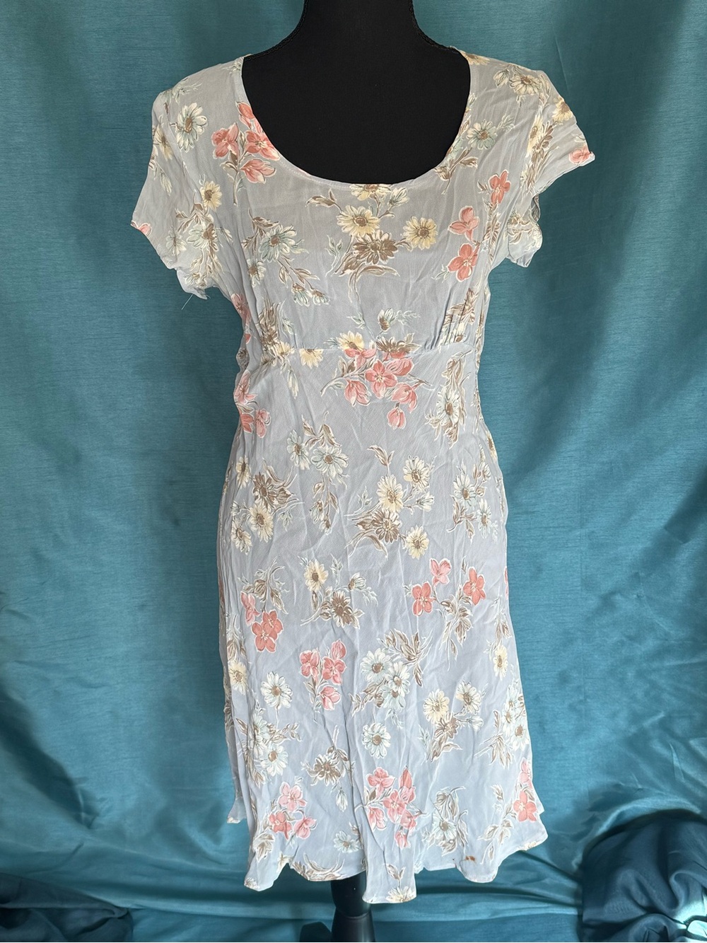 Vintage Blue Floral Dress 90s Y2K Coquette
